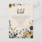 Wildflower Beige Formele bruiloft Hotel Informatiekaartje (Voorkant)