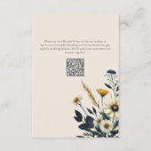 Wildflower Beige Formele bruiloft Hotel Informatiekaartje (Achterkant)