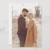 Wildflower Beige Foto Boho Monogram Bruiloft Kaart (Achterkant)