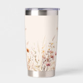 Wildflower beige roze aangepaste naam script geïsoleerde drinkbeker (Links)