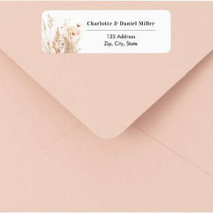 Wildflower beige roze retouradres etiket