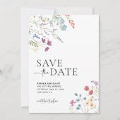 Wildflower Bewaar de datum, Boho Bewaar de datum Kaart (Voorkant)