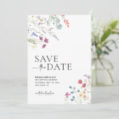 Wildflower Bewaar de datum, Boho Bewaar de datum Kaart (Staand voorkant)