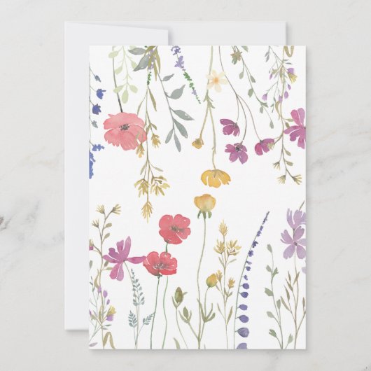 Wildflower Bewaar de datum, Boho Bewaar de datum Kaart (Achterkant)