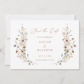 Wildflower Bewaar de datum Boho Wedding Aankondigi Save The Date (Voorkant)