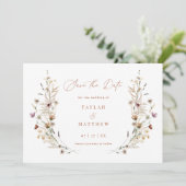 Wildflower Bewaar de datum Boho Wedding Aankondigi Save The Date (Staand voorkant)