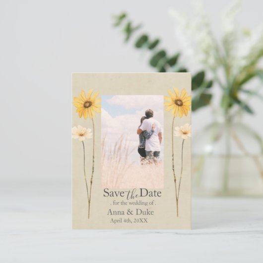 Wildflower Bewaar de datumfoto Briefkaart (Staand voorkant)