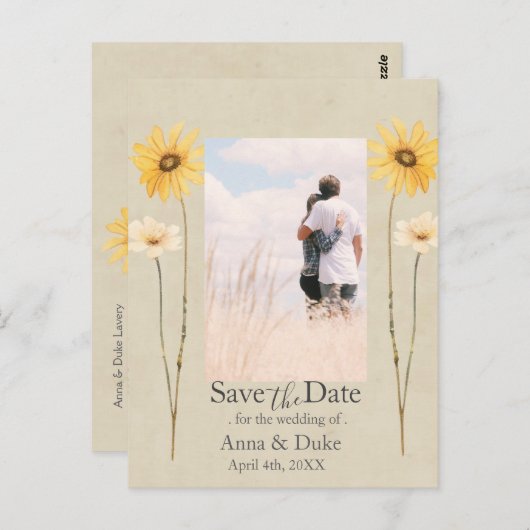 Wildflower Bewaar de datumfoto Briefkaart (Voorkant / Achterkant)