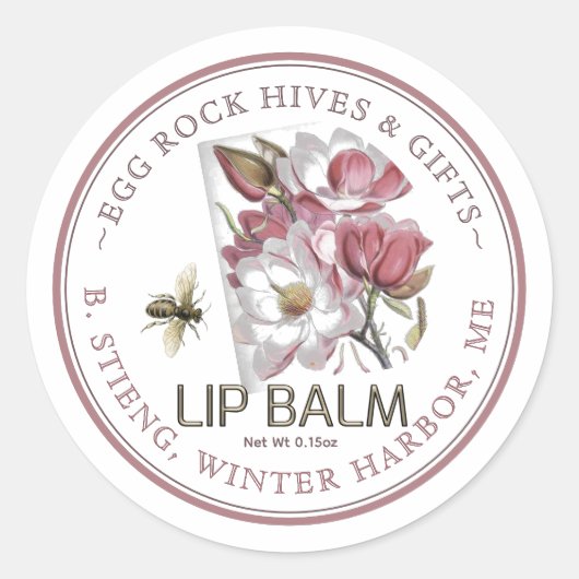 Wildflower bewerkbare bijenwas lippenbalsem label  (Voorkant)