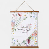 Wildflower Bijbel Verse | Monogram Initiaal Hangend Wandkleed (Voorkant)