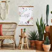 Wildflower Bijbel Verse | Monogram Initiaal Hangend Wandkleed