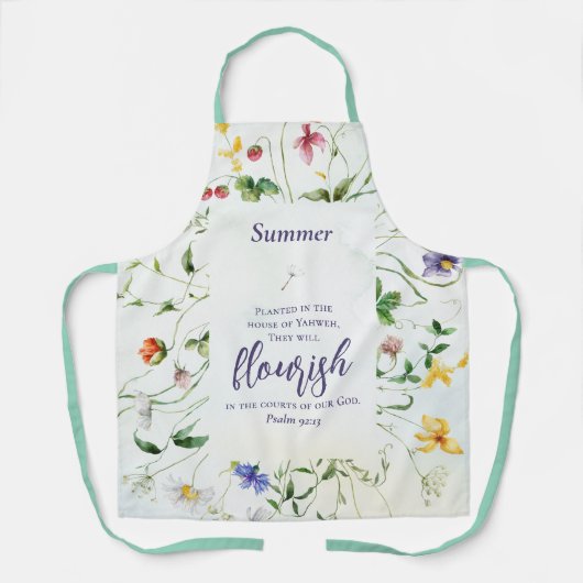 Wildflower Bijbelvers gepersonaliseerd Schort (Voorkant)