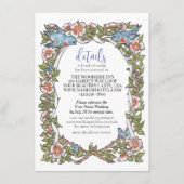 Wildflower Bird Border Pastel Wit Details  Informatiekaartje (Voorkant)