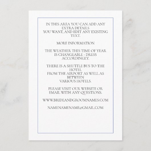 Wildflower Bird Border Pastel Wit Details  Informatiekaartje (Achterkant)