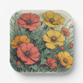 Wildflower Birthday or Shower  Papieren Bordje (Voorkant)