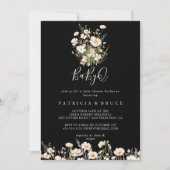 Wildflower Black BabyQ Baby shower Barbecue Kaart (Voorkant)