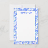 Wildflower Blauw Bloeit Elegant Bloemen Custom Bedankkaart (Voorkant)