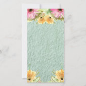 Wildflower Blauw Bruiloft Menu's (Achterkant)