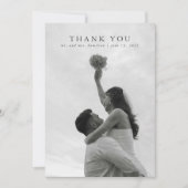 Wildflower Blauw Elegante Trouwbedankkaart Kaart (Voorkant)