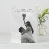 Wildflower Blauw Elegante Trouwbedankkaart Kaart (Staand voorkant)