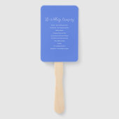 Wildflower blauw geel waterverf bruiloft programma handwaaier (Achterkant)