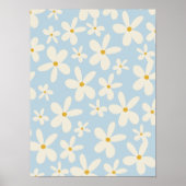 Wildflower Blauwe Daisies Boho Baby Meisje Kwekeri Poster (Voorkant)