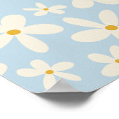 Wildflower blauwe madeliefjes wees blij Boho kweke Poster (Hoek)