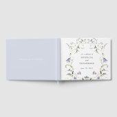 Wildflower Blauwe Waterverf bruiloft Monogram Gastenboek (Volledig)