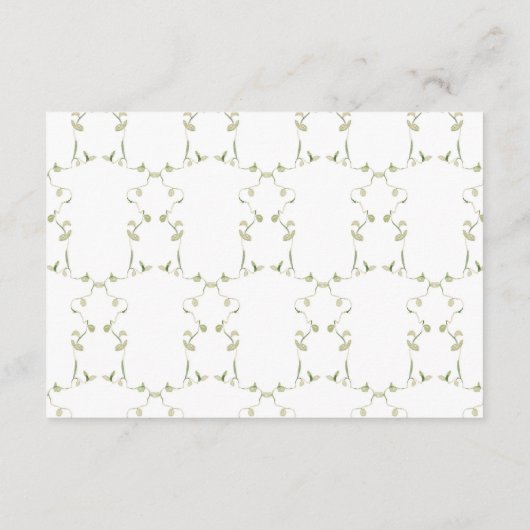 Wildflower Blauwe Waterverf Elegant Huwelijk RSVP Informatiekaartje (Achterkant)