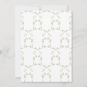 Wildflower Blauwe Waterverf Elegante bruiloft Kaart (Achterkant)