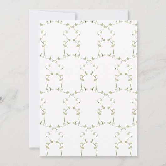 Wildflower Blauwe Waterverf Elegante bruiloft Kaart (Achterkant)