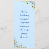 Wildflower Bliss Bloemen Bruiloft Menu (Achterkant)