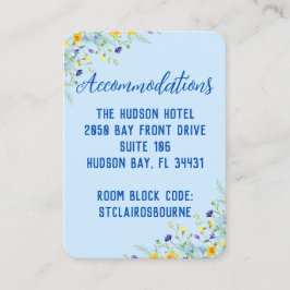 Wildflower Bliss Mooie Bloemen Blauw Huwelijk Informatiekaartje