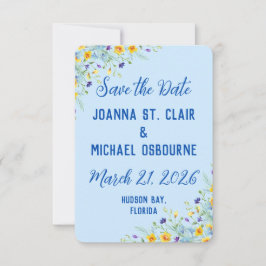 Wildflower Bliss Pastel Blue Wedding Save The Date