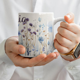 🌸🎨Wildflower Bliss Waterverf 🌼 🍃 Koffiemok
