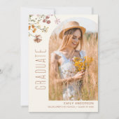 Wildflower Bloei Afstudeerfoto Aankondiging (Voorkant)