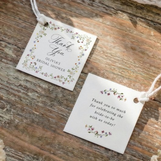 Wildflower Bloei Vintage Bruiloftsshower Bedankjes Labels