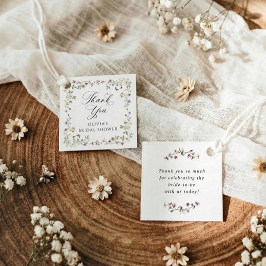Wildflower Bloei Vintage Bruiloftsshower Bedankjes Labels