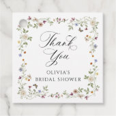 Wildflower Bloei Vintage Bruiloftsshower Bedankjes Labels (Voorkant)