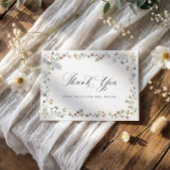 Wildflower Bloei Vintage Bruiloftsshower Bedankkaart