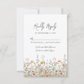 Wildflower Bloem Bruiloft RSVP Kaartje (Voorkant)