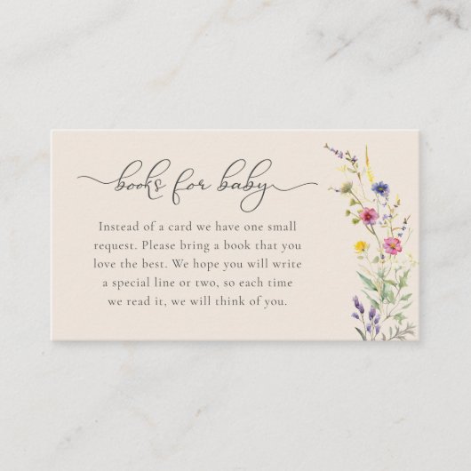 Wildflower bloemboeken voor Baby | BABY SHOWER Informatiekaartje (Voorkant)