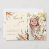 Wildflower Bloemen 1e verjaardag foto Bedankkaart (Voorkant)