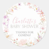 Wildflower Bloemen Baby shower Favor Stickers (Voorkant)