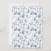 Wildflower Bloemen Blauw en Wit Bruiloft Menu Kaart (Achterkant)