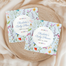 Wildflower Bloemen Blauwe Jongen Baby shower Servet