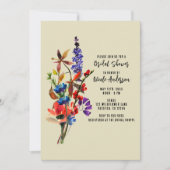 Wildflower Bloemen Bloemen Waterverf Beige Vrijgez Kaart (Voorkant)