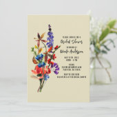 Wildflower Bloemen Bloemen Waterverf Beige Vrijgez Kaart (Staand voorkant)