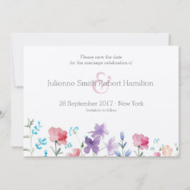 Wildflower Bloemen Bloemen Waterverf Save the Date