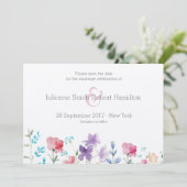 Wildflower Bloemen Bloemen Waterverf Save the Date (Staand voorkant)
